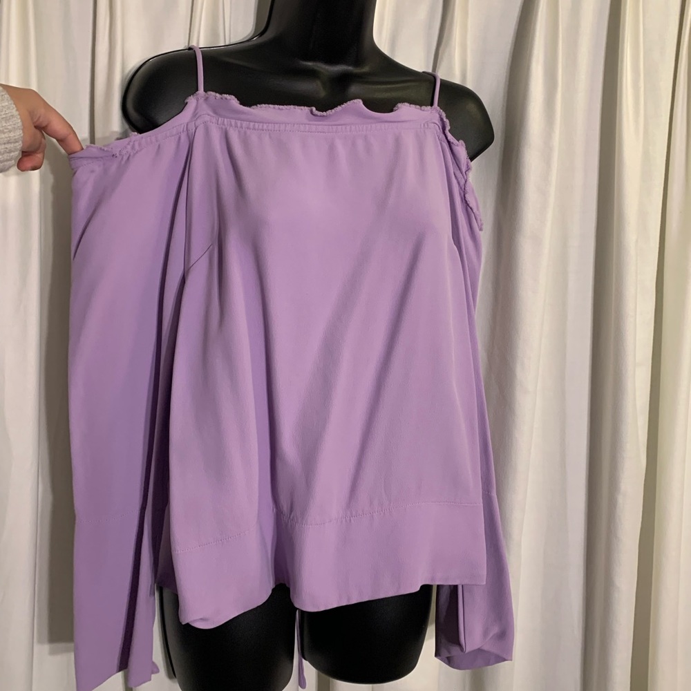 TOPSHOP Boutique Cold Shoulder Tie Back long sleeve